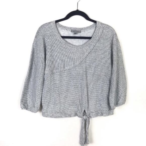Grey & Gray Medium Striped Sweatshirt Top - Picture 1 of 8